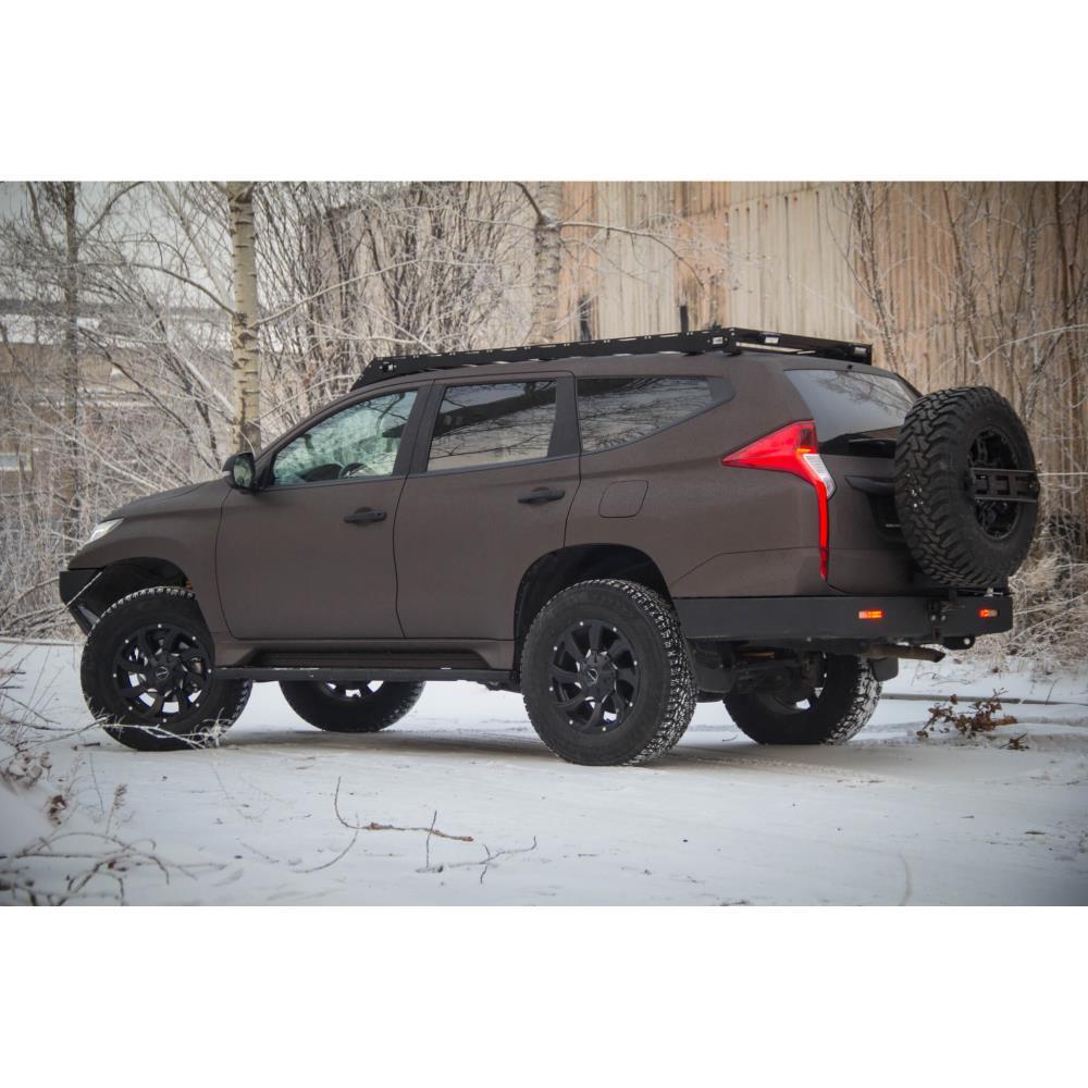 Багажник экспедиционный STC Mitsubishi Pajero Sport 2016+ с дальним и рабочим светом