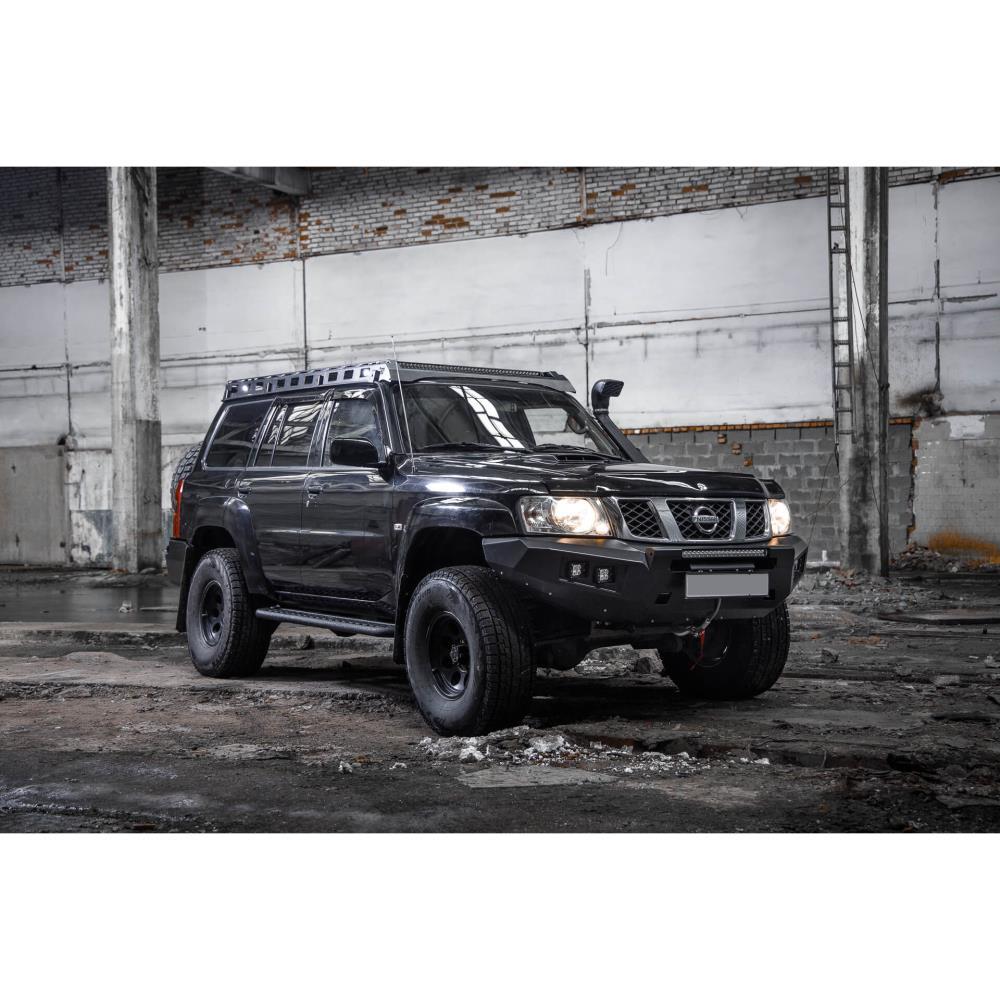 Багажник экспедиционный STC Nissan Patrol Y61 с дальним и рабочим светом