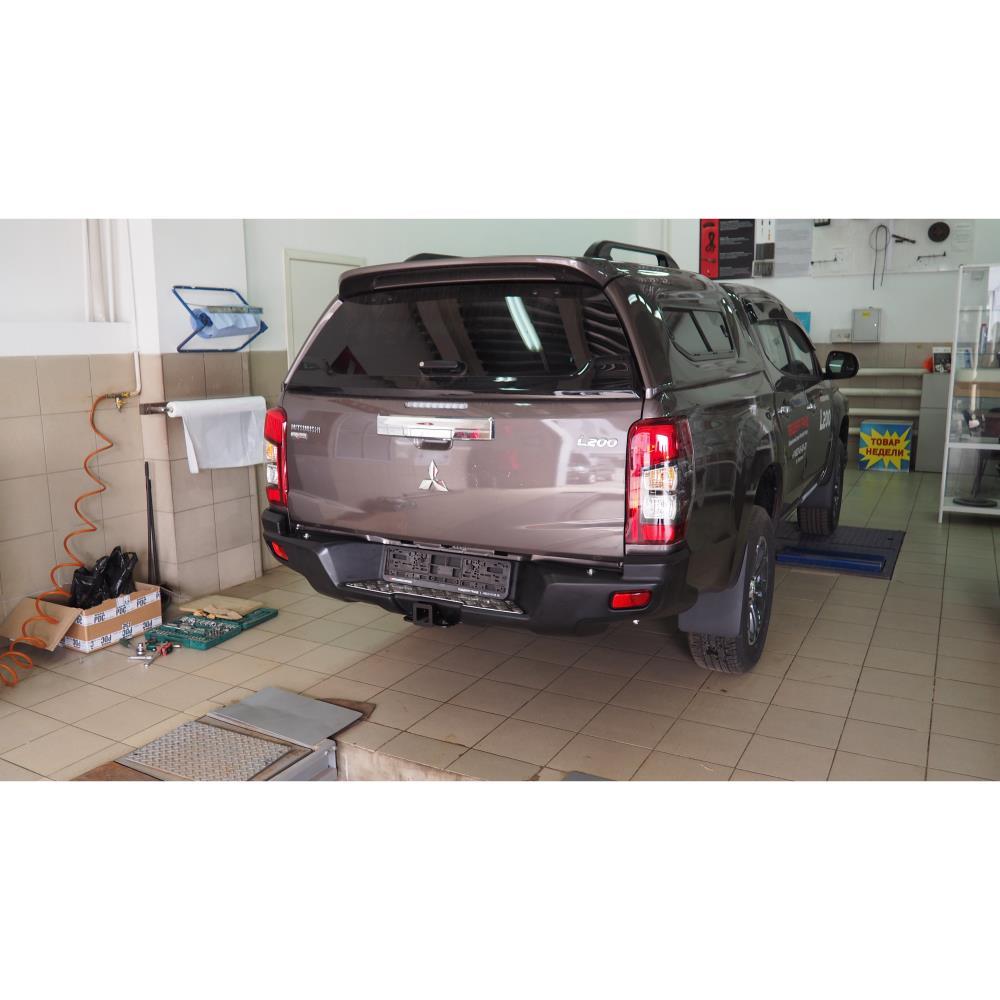 Бампер АВС-Дизайн задний с квадратом под ДО Mitsubishi L200 V рестайлинг 2018- (чёрный)