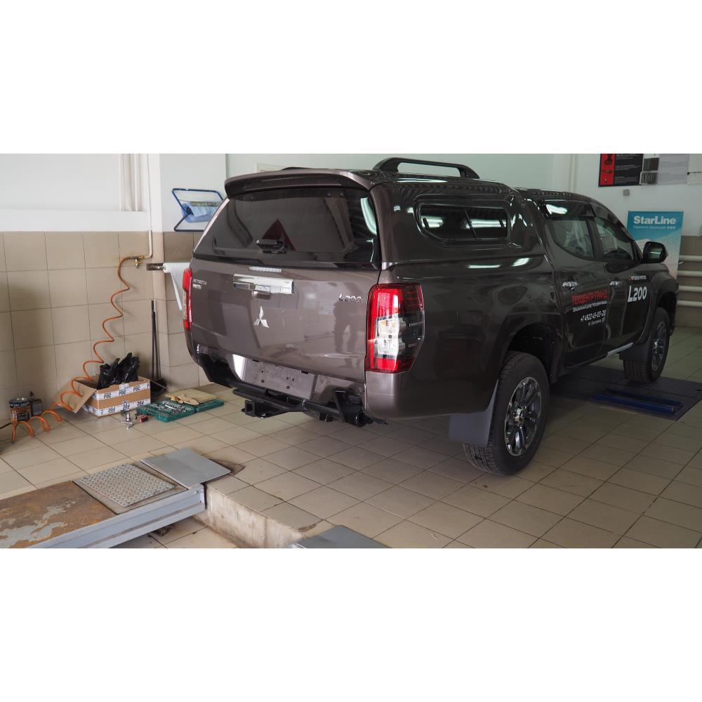 Бампер АВС-Дизайн задний с квадратом под ДО Mitsubishi L200 V рестайлинг 2018- (чёрный)