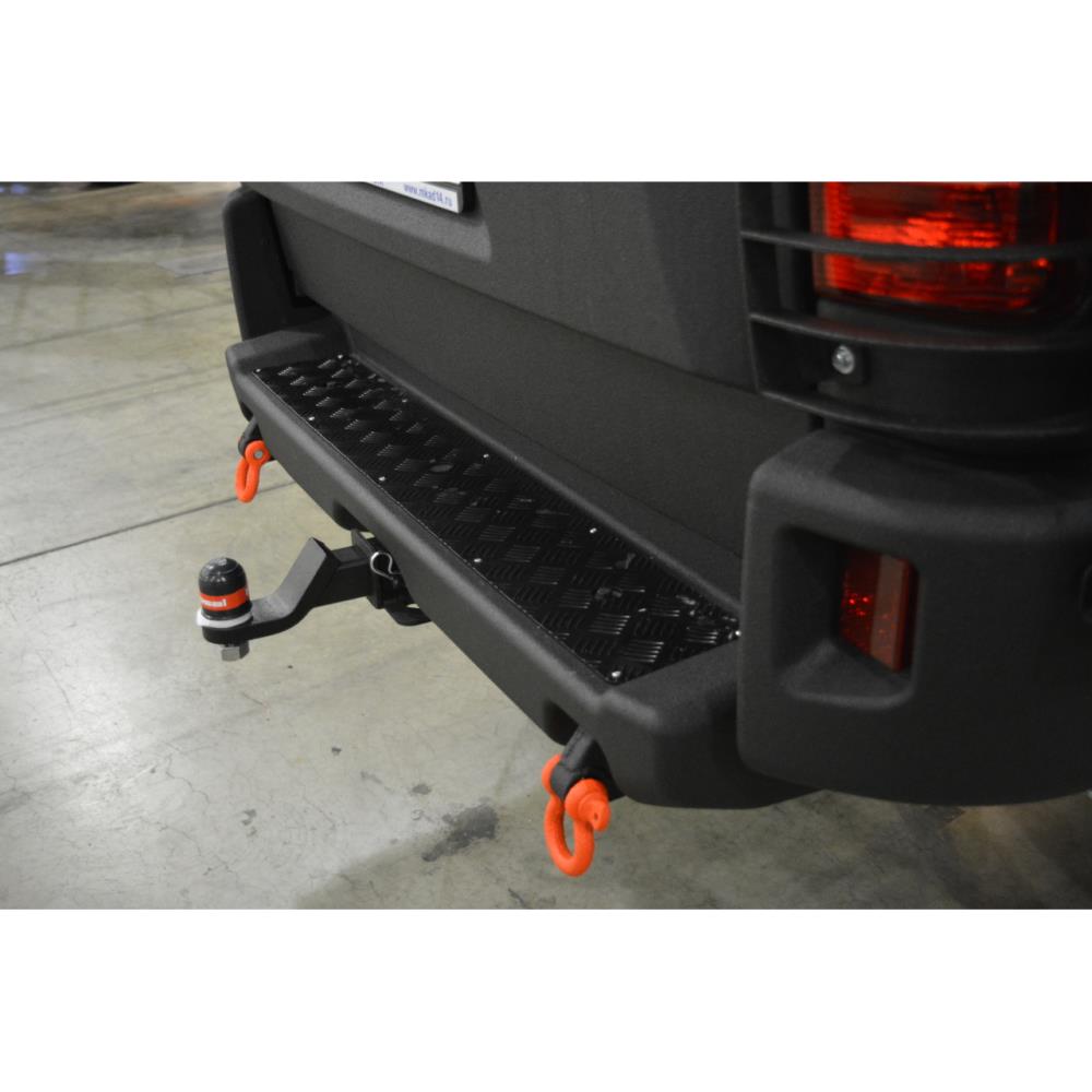 Бампер АВС-Дизайн задний с квадратом под ДО UAZ Пикап 2010- (под покраску)