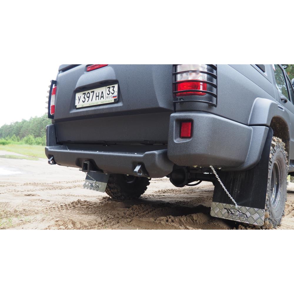 Бампер АВС-Дизайн задний с квадратом под ДО UAZ Пикап 2010- (под покраску)