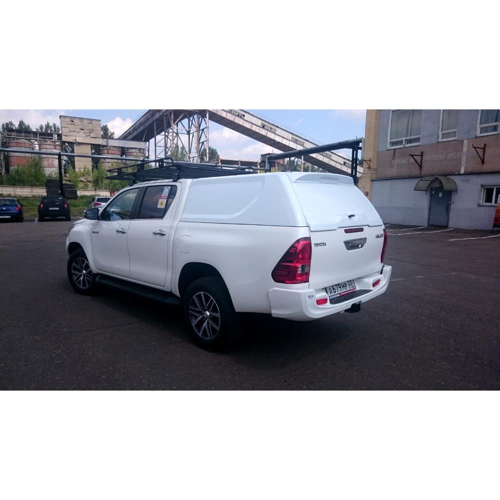 Бампер АВС-Дизайн задний с квадратом под дополнительное оборудование Toyota Hilux 2015- (под покраску)