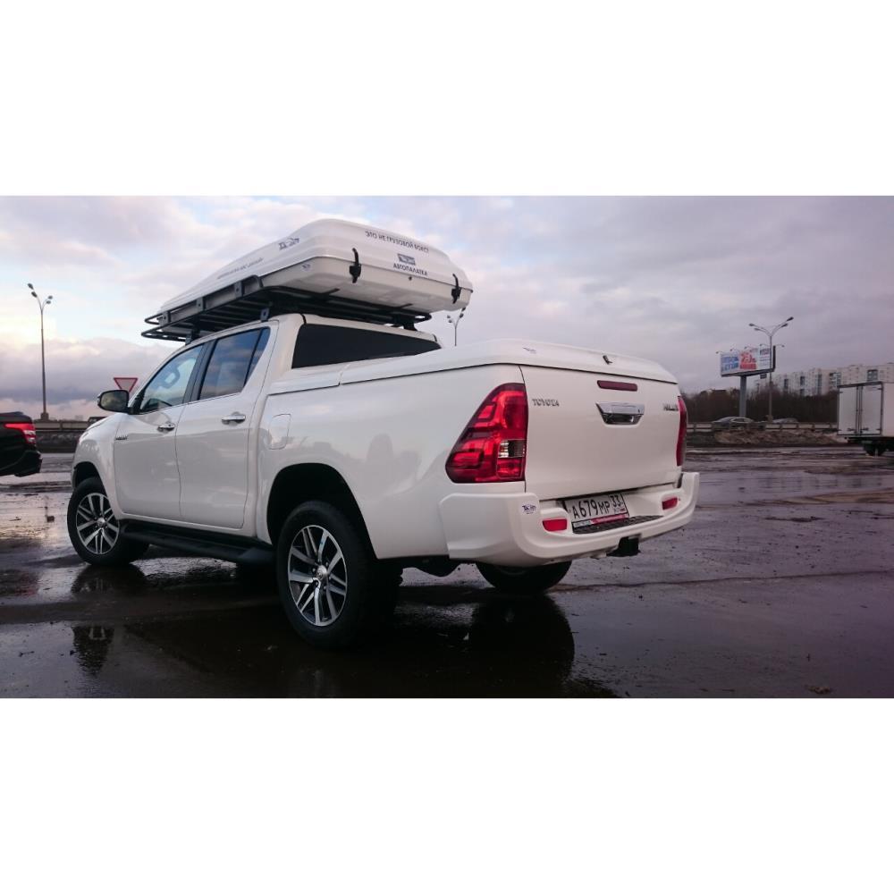 Бампер АВС-ДИЗАЙН задний с квадратом под дополнительное оборудование TOYOTA HILUX REVO 2015- (белый)