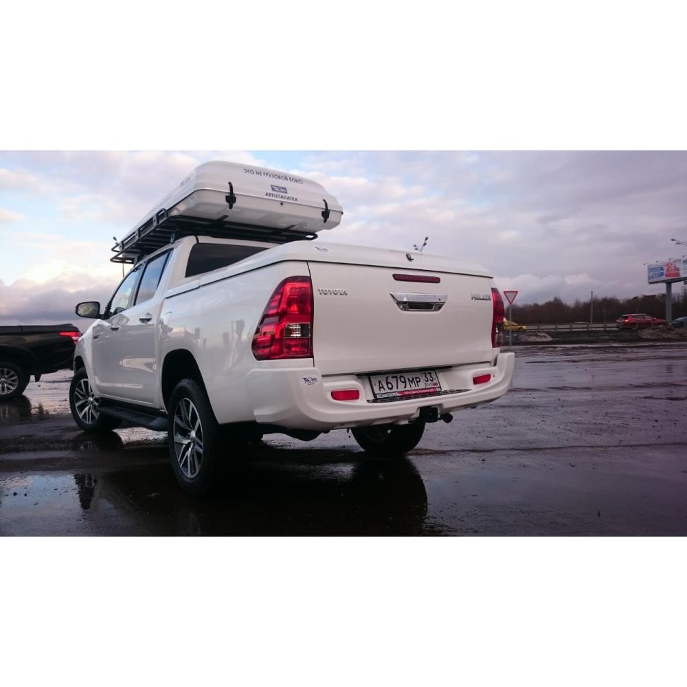Бампер АВС-ДИЗАЙН задний с квадратом под дополнительное оборудование TOYOTA HILUX REVO 2015- (белый)