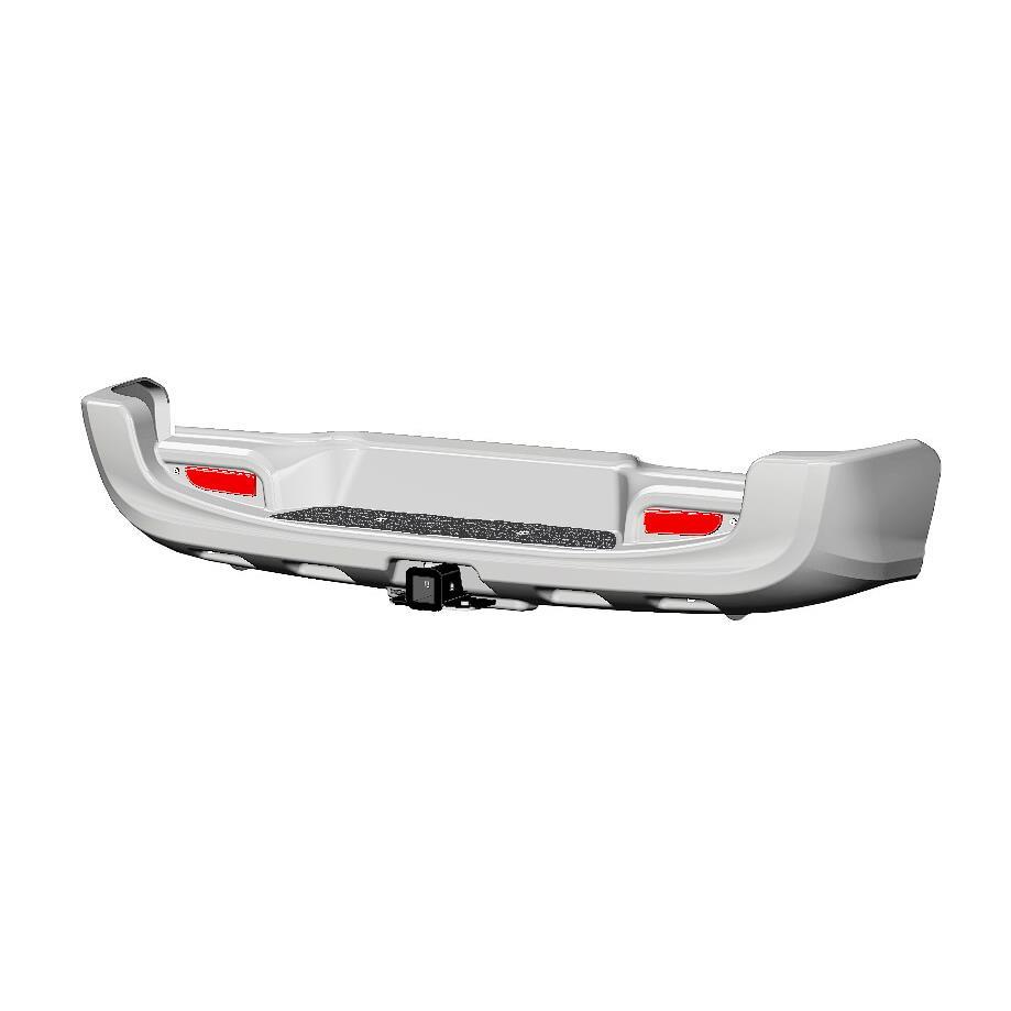 Бампер АВС-ДИЗАЙН задний с квадратом под дополнительное оборудование TOYOTA HILUX REVO 2015- (белый)