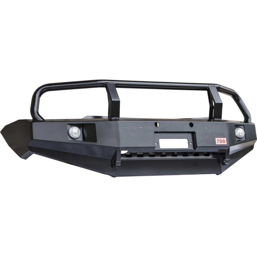 Бампер РИФ передний Mitsubishi L200 2005-2015/Pajero Sport 2009-2015 с доп. фарами