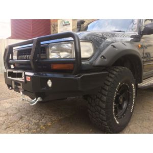 Бампер РИФ передний Toyota Land Cruiser 100 до 2002 с доп. фарами и защитной дугой