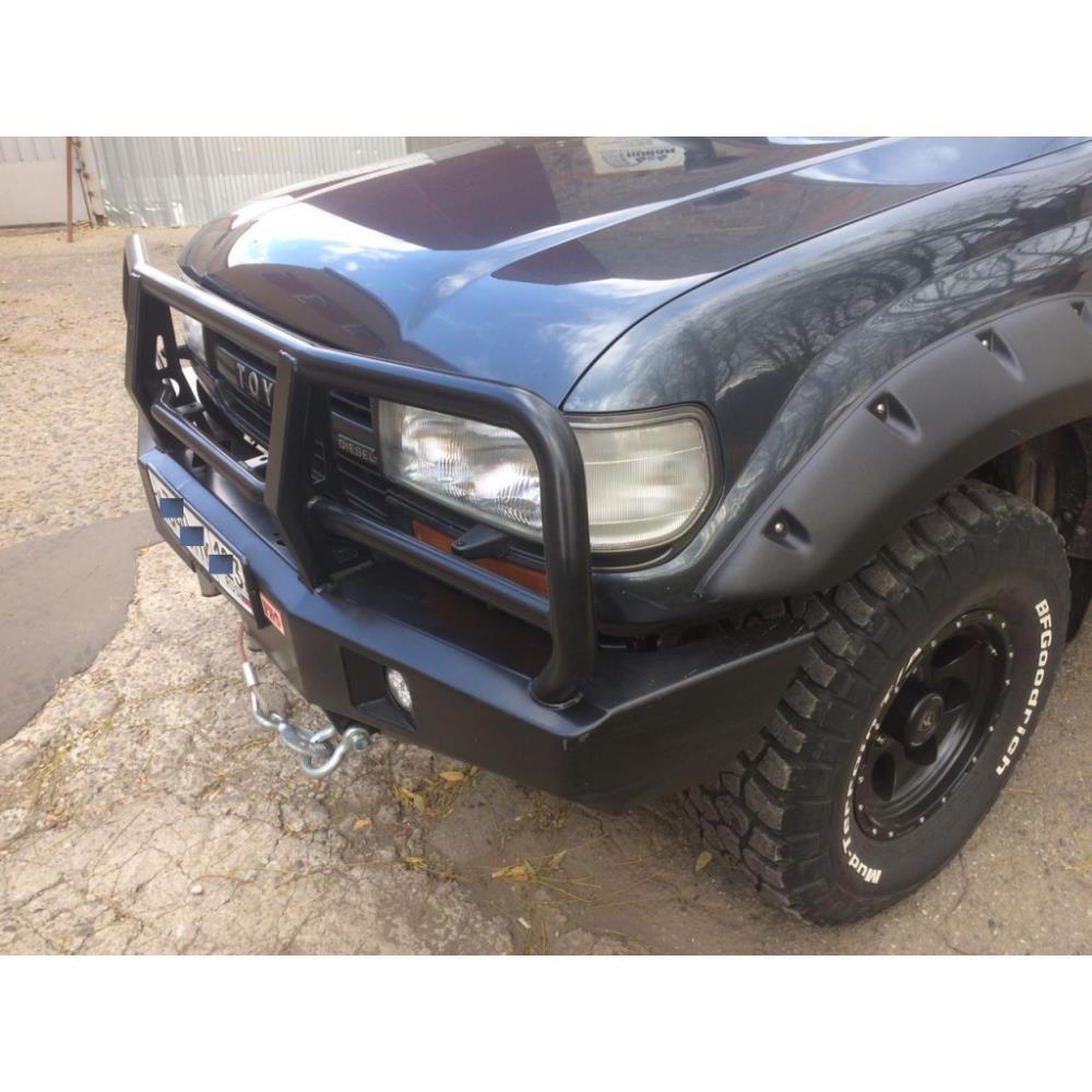 Бампер РИФ передний Toyota Land Cruiser 100 до 2002 с доп. фарами и защитной дугой