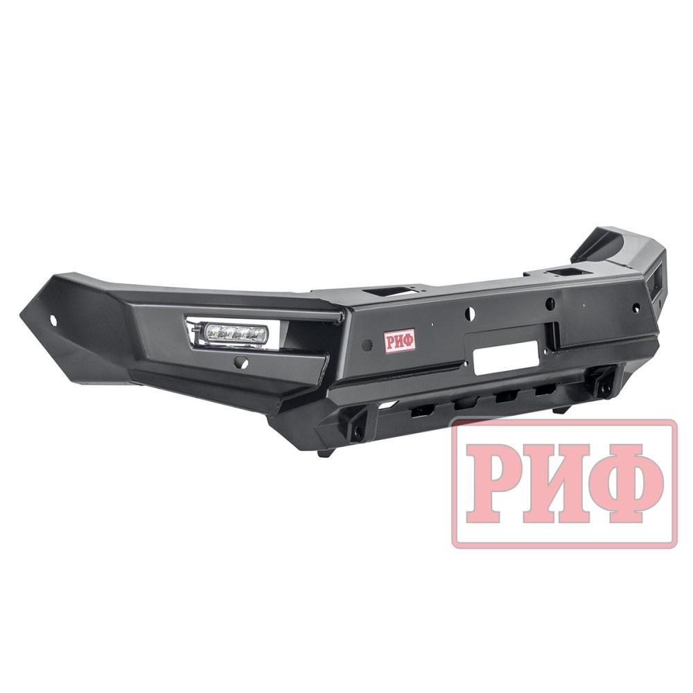 Бампер РИФ силовой передний Mitsubishi Pajero Sport 2015-2020 с доп. фарами (арт. B0205)