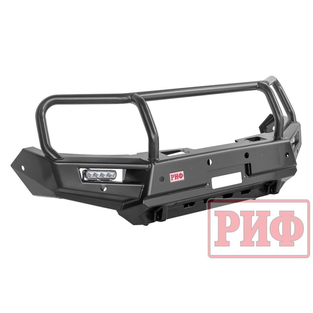 Бампер РИФ силовой передний Mitsubishi Pajero Sport 2015+ с доп. фарами (арт. B0205)