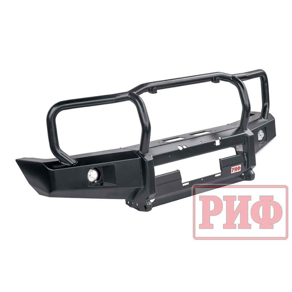 Бампер РИФ силовой передний Toyota Land Cruiser 76/78 2007+ c доп. фарами и защитной дугой