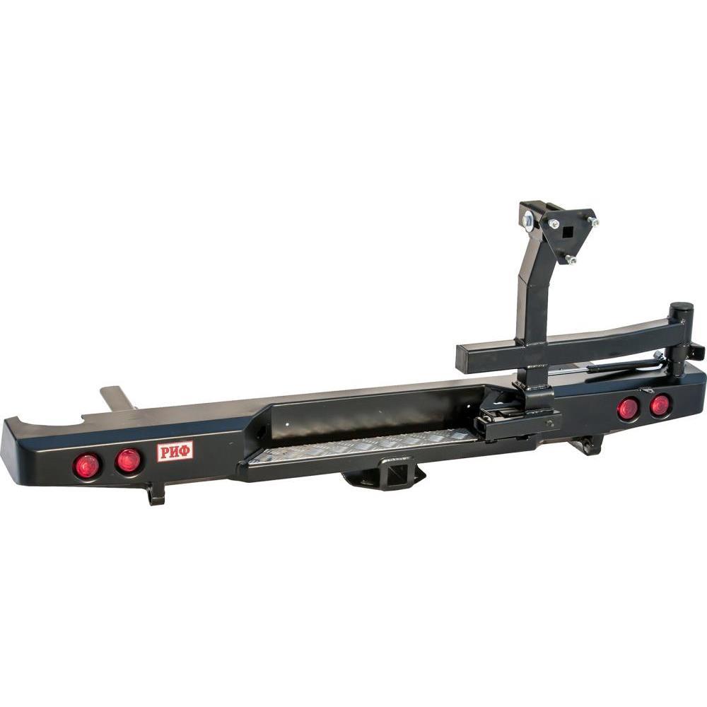 Бампер РИФ силовой задний Nissan Navara D40 2005-2014 с квадратом под фаркоп