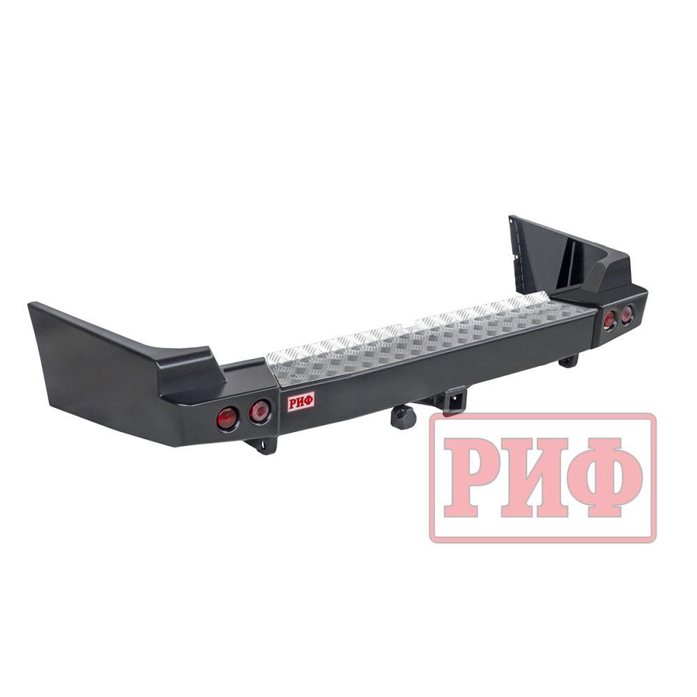 Бампер РИФ силовой задний Toyota Land Cruiser 100 с квадратом под фаркоп