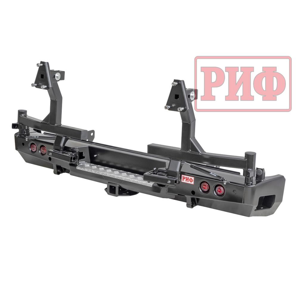 Бампер РИФ силовой задний Toyota Tundra 2007+ с квадратом под фаркоп