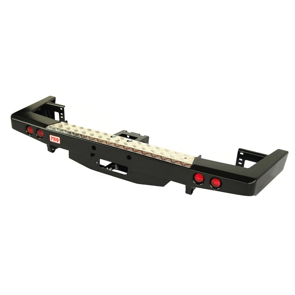 Бампер РИФ силовой задний УАЗ Патриот 2015+ с площадкой под лебедку и фонарями