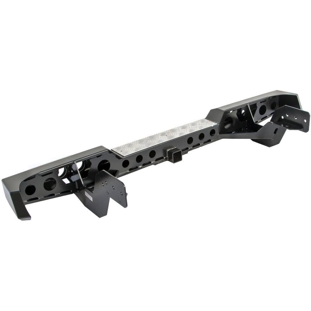 Бампер РИФ задний Mitsubishi L200 2005-2015 (кузов 1350 мм) с квадратом под фаркоп и фонарями