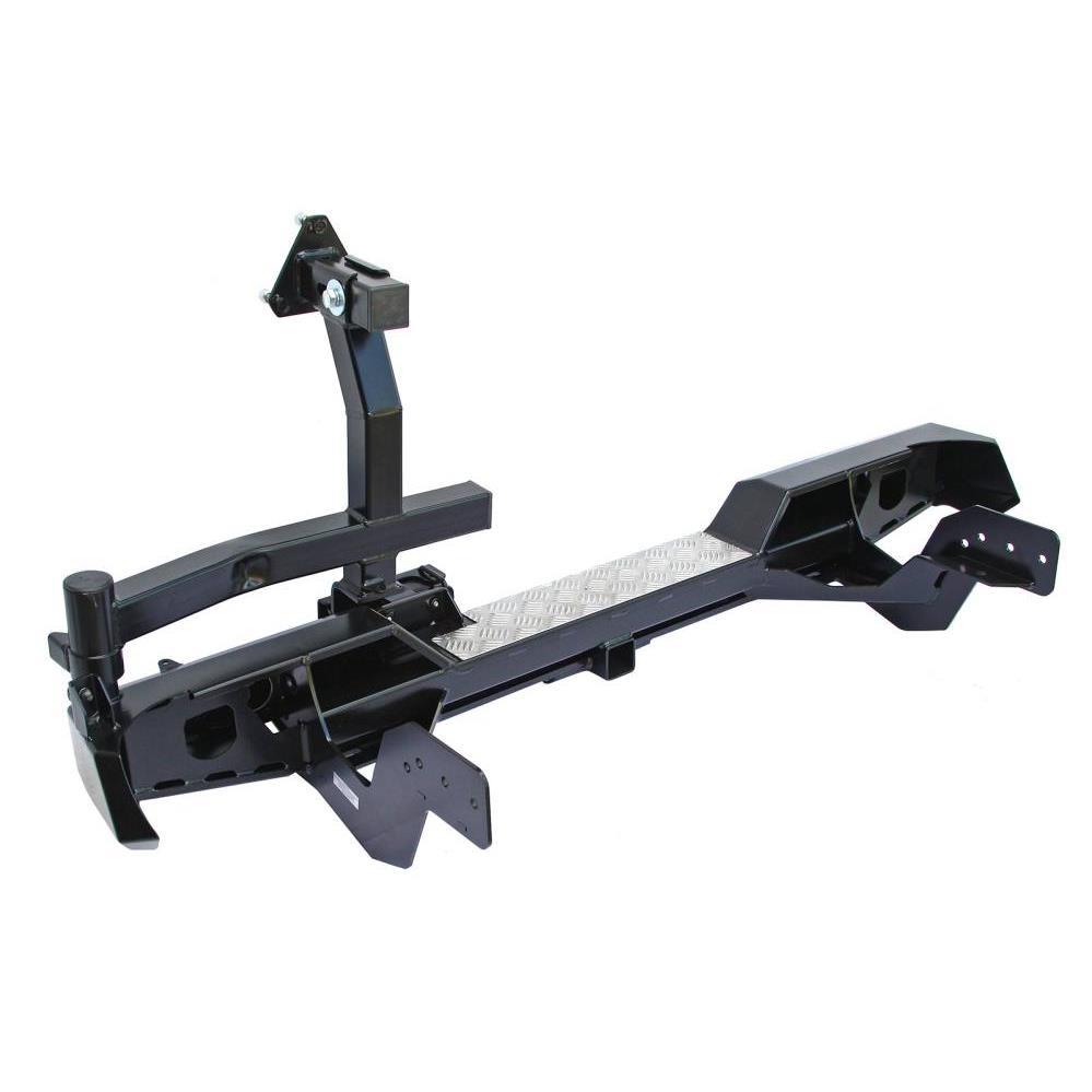 Бампер РИФ задний Mitsubishi L200 2005-2015 (кузов 1350 мм) с квадратом под фаркоп и калиткой