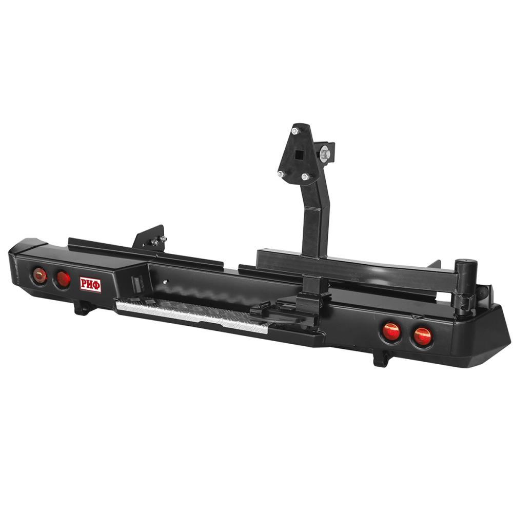 Бампер РИФ задний Mitsubishi L200 2015+ с фонарями и калиткой