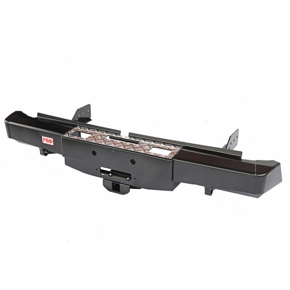 Бампер РИФ задний Mitsubishi L200 2015+ с площадкой под лебёдку и квадратом под фаркоп