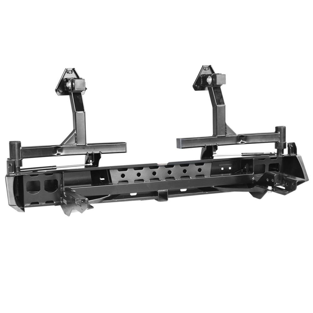 Бампер РИФ задний Toyota Hilux 2015+ с квадратом под фаркоп и 2-мя калитками