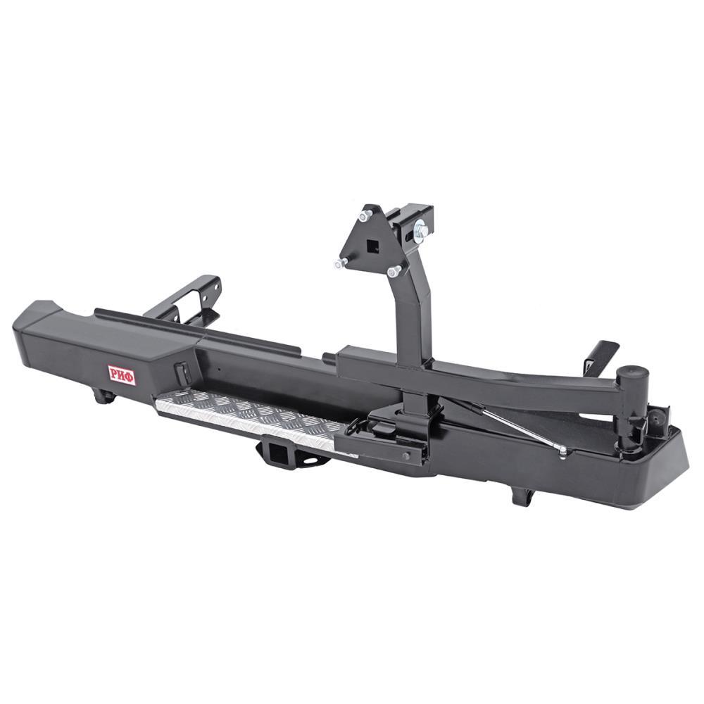 Бампер РИФ задний Toyota Hilux 2015+ с квадратом под фаркоп и калиткой