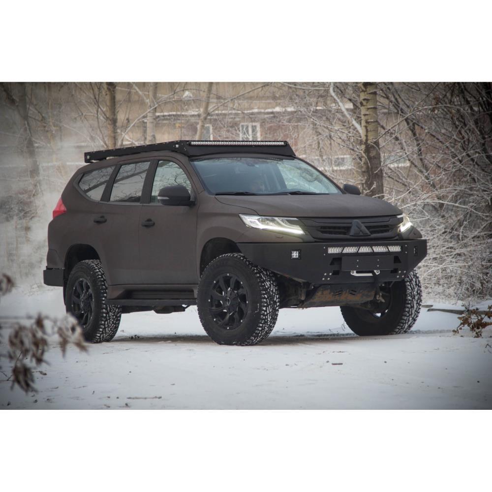 Бампер силовой передний Mitsubishi Pajero Sport 2016+ c противотуманными фарами