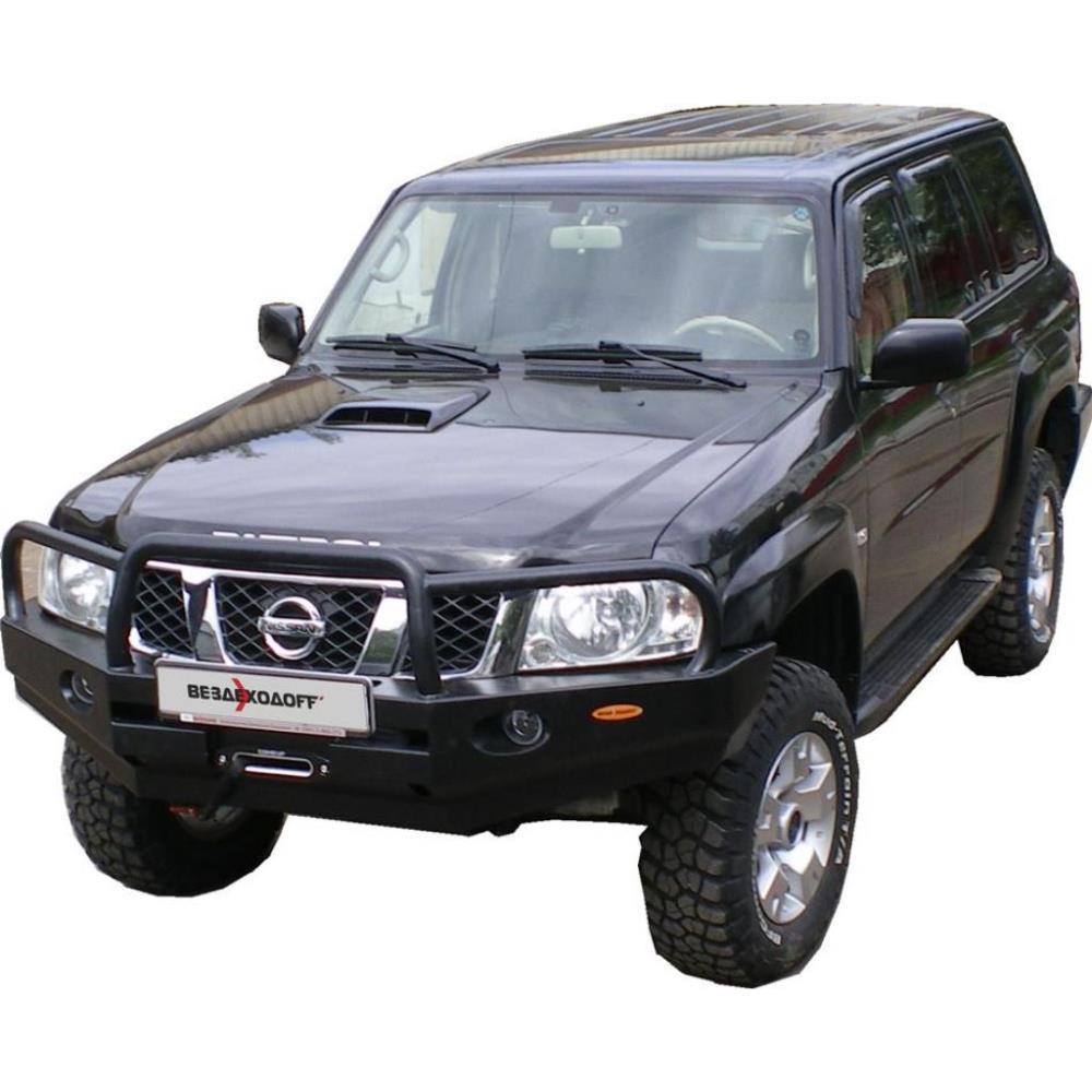 Бампер силовой передний Nissan Patrol Y61 с кенгурином