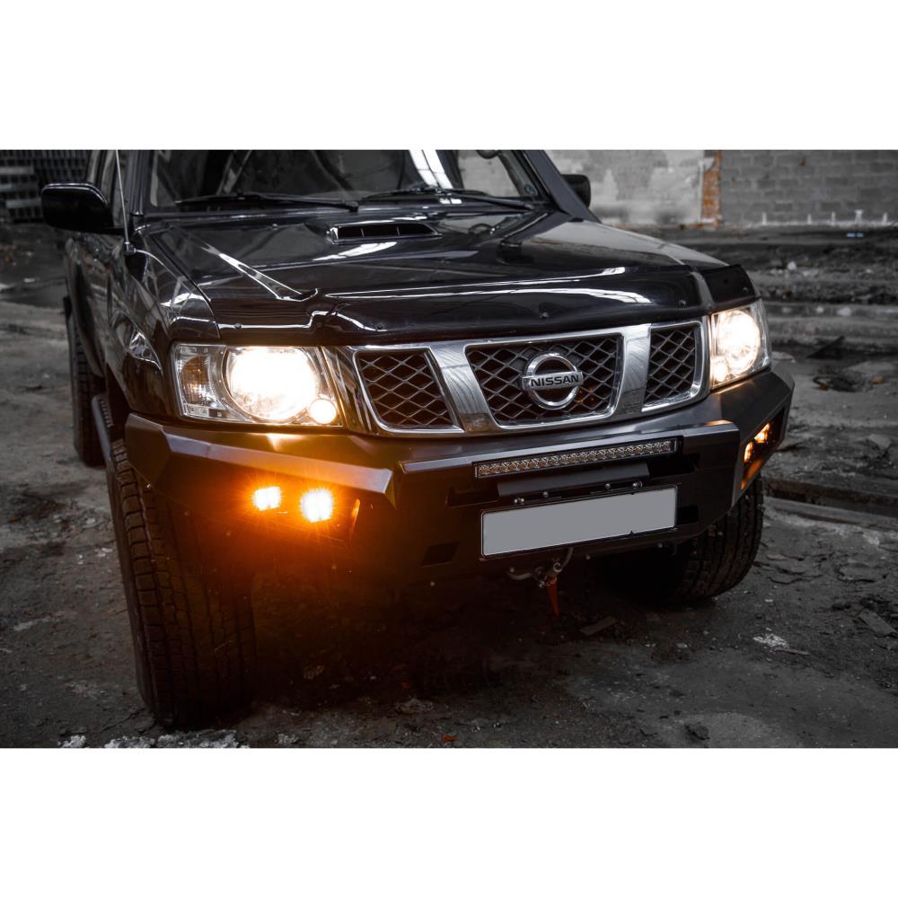 Бампер силовой передний STC Nissan Patrol Y61 2004+ с противотуманными фарами