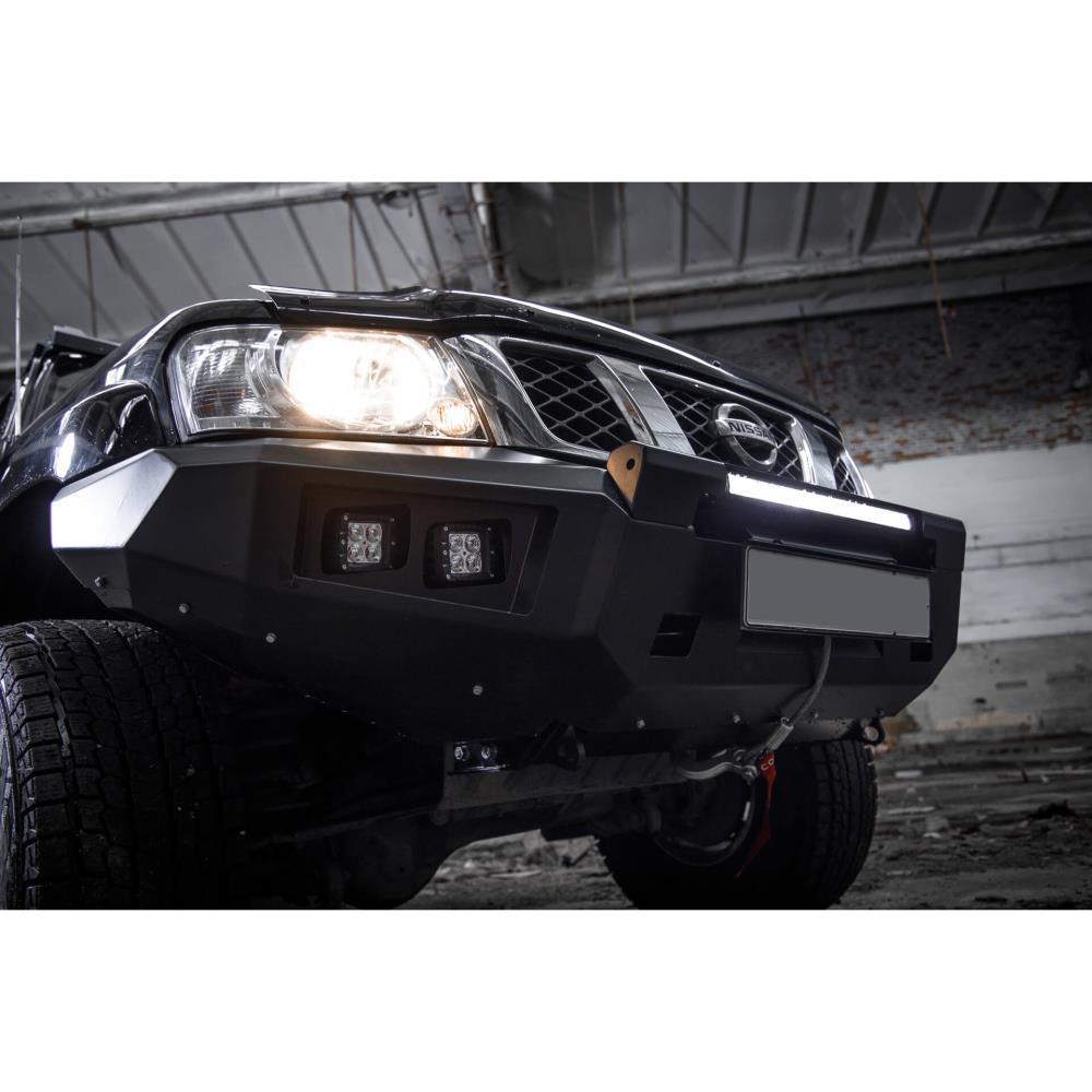 Бампер силовой передний STC Nissan Patrol Y61 2004+ с противотуманными фарами