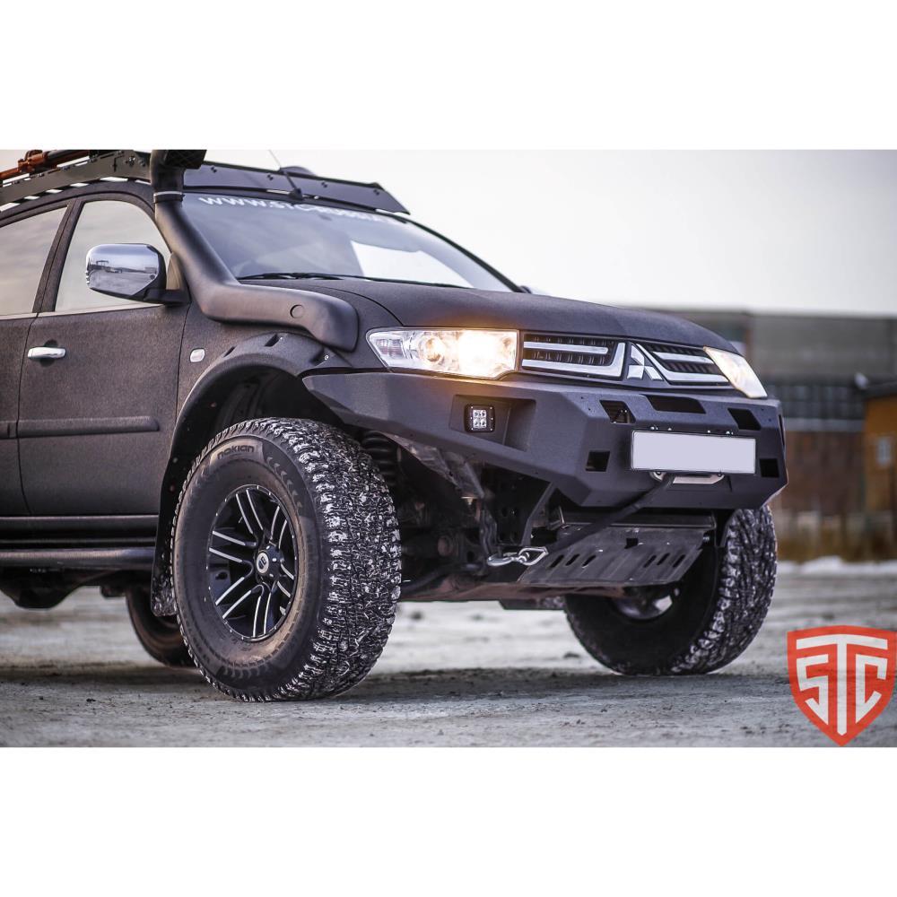 Бампер силовой передний STC тип Revo Mitsubishi Pajero Sport 2013-2015 c защитной дугой