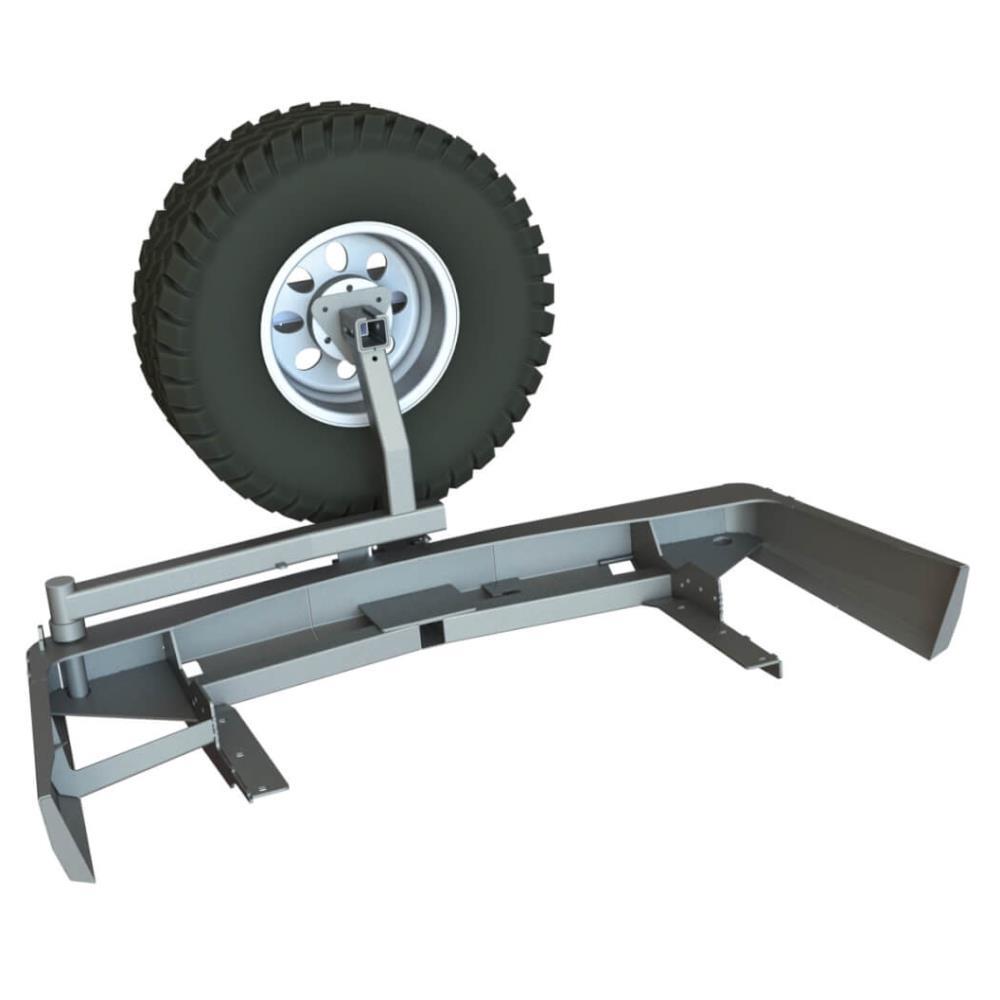 Бампер силовой задний Mitsubishi Pajero Sport 2016+ c квадрат под фаркоп и калиткой