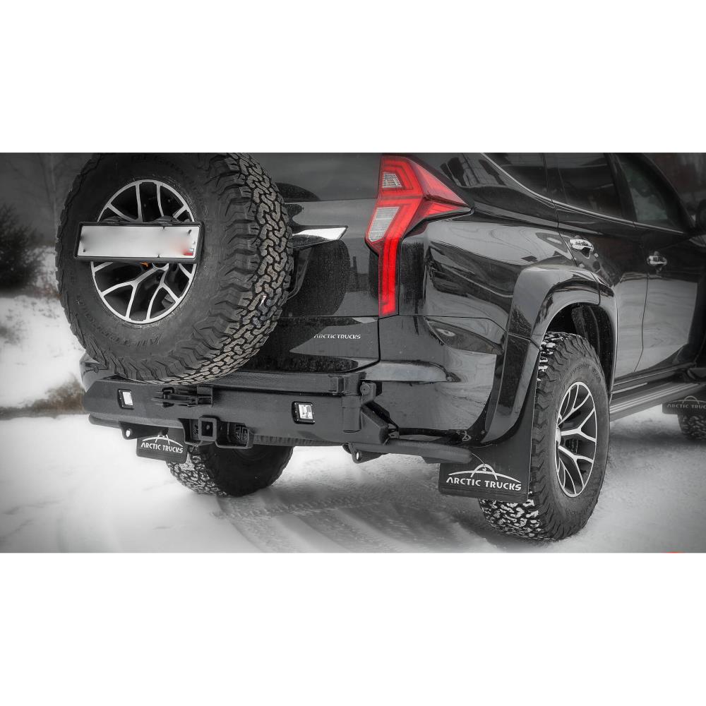 Бампер силовой задний STC Mitsubishi Pajero Sport 2021+ с квадратом под фаркоп