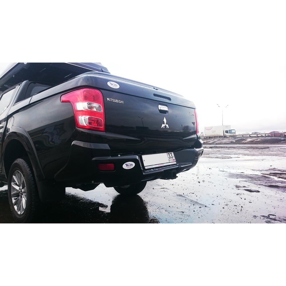 Бампер усиленный АВС-Дизайн задний с квадратом под фаркоп (под покраску) MITSUBISHI L200 2015-