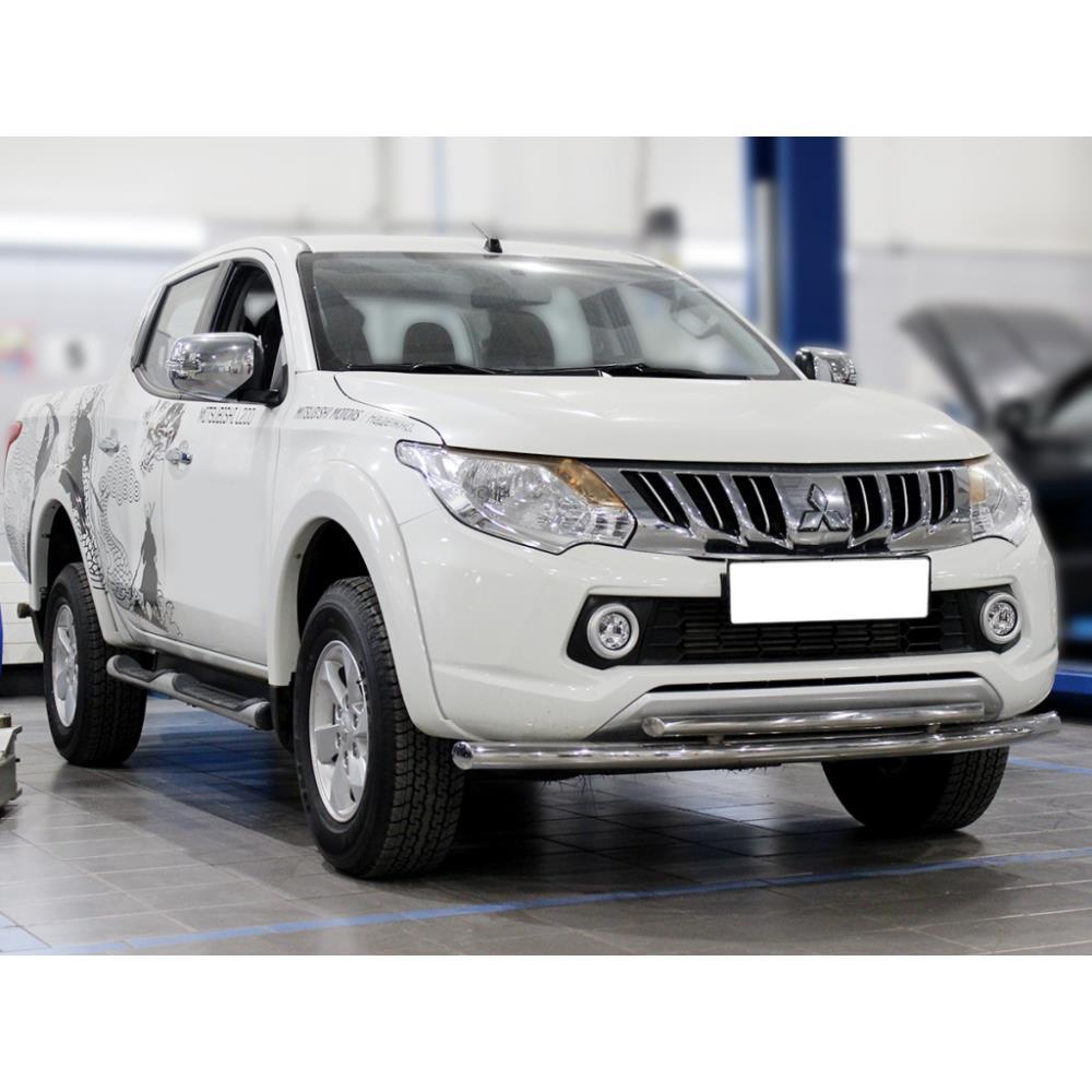 Дуга передняя по низу бампера d-60+43 радиусная двойная (MPL15_1.3)