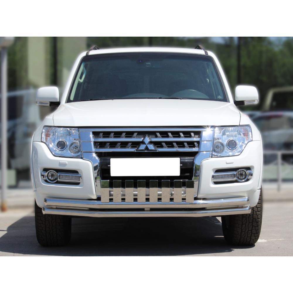 Дуга передняя по низу бампера с загибами d-60+60 с верхней накладкой