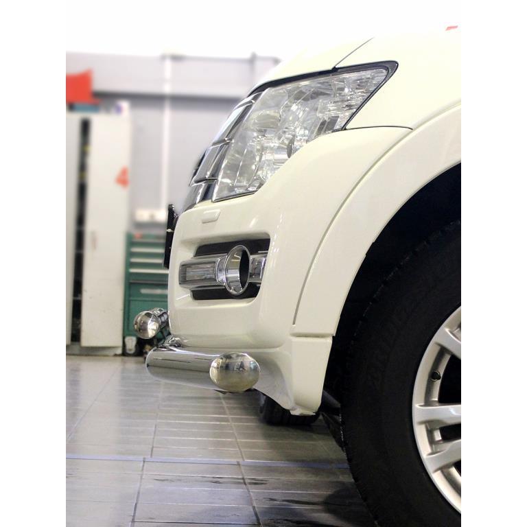 Дуга передняя по низу бампера с загибами двойная d-76+60