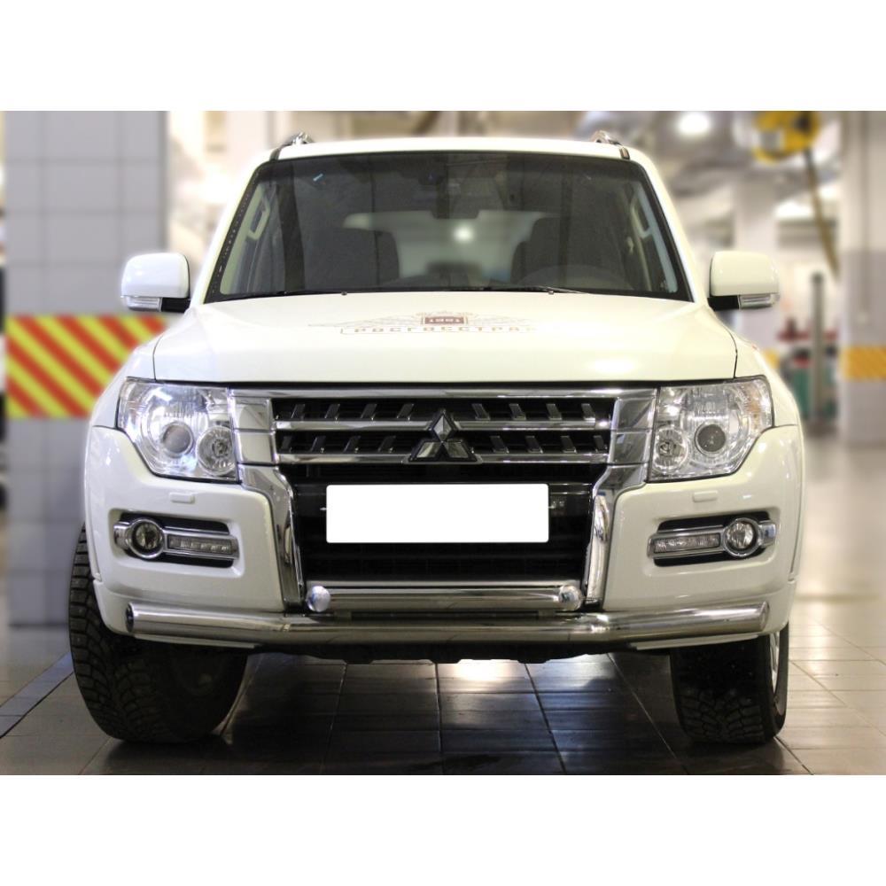 Дуга передняя по низу бампера с загибами двойная d-76+60