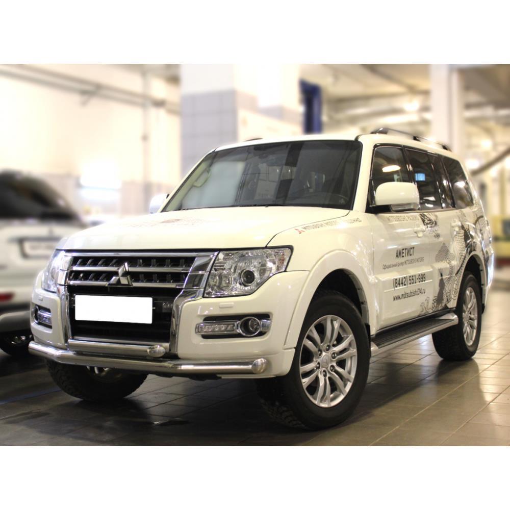 Дуга передняя по низу бампера с загибами двойная d-76+60