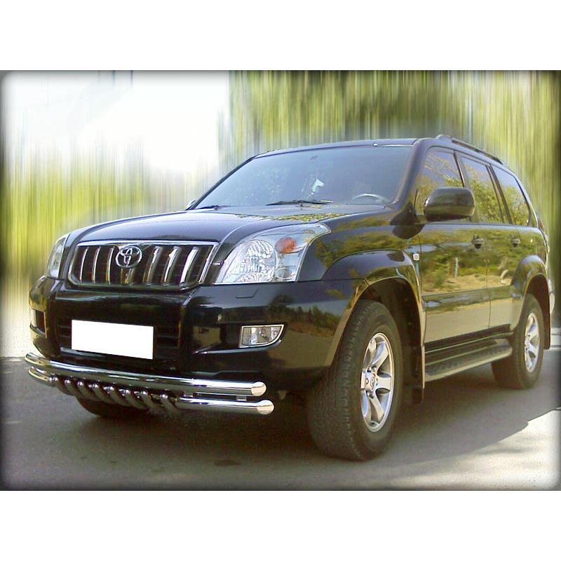 Дуга передняя по низу бампера Toyota LCPrado 120 d-60+60 радиусная с доп. защитой картера d-43 Технотек