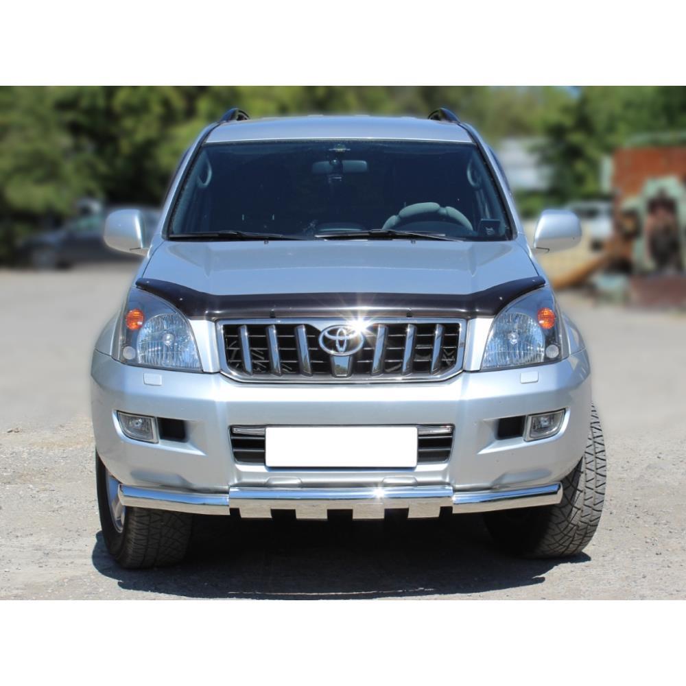 Дуга передняя по низу бампера Toyota LCPrado 120 d-76 с доп.накладками (4 шт) Технотек