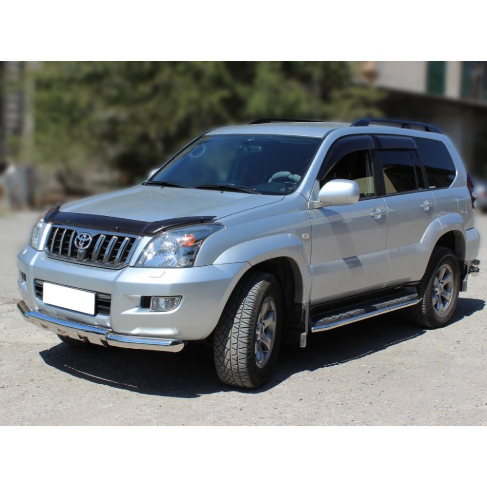 Дуга передняя по низу бампера Toyota LCPrado 120 d-76 с доп.накладками (4 шт) Технотек