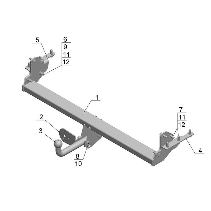Фаркоп AvtoS со ступ NS 16 Nissan Navara D40
