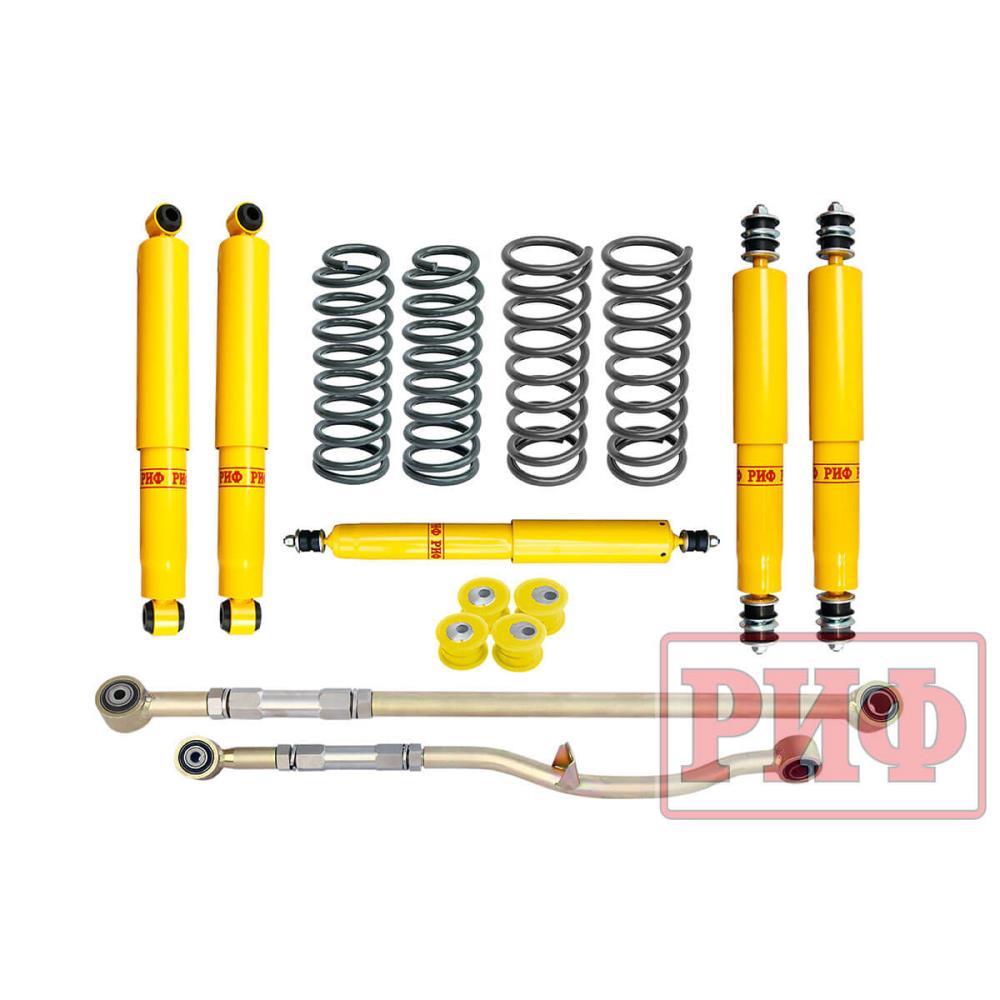 Комплект подвески РИФ Nissan Patrol Y61 (левый руль) нагрузка до 300 кг лифт 100 мм