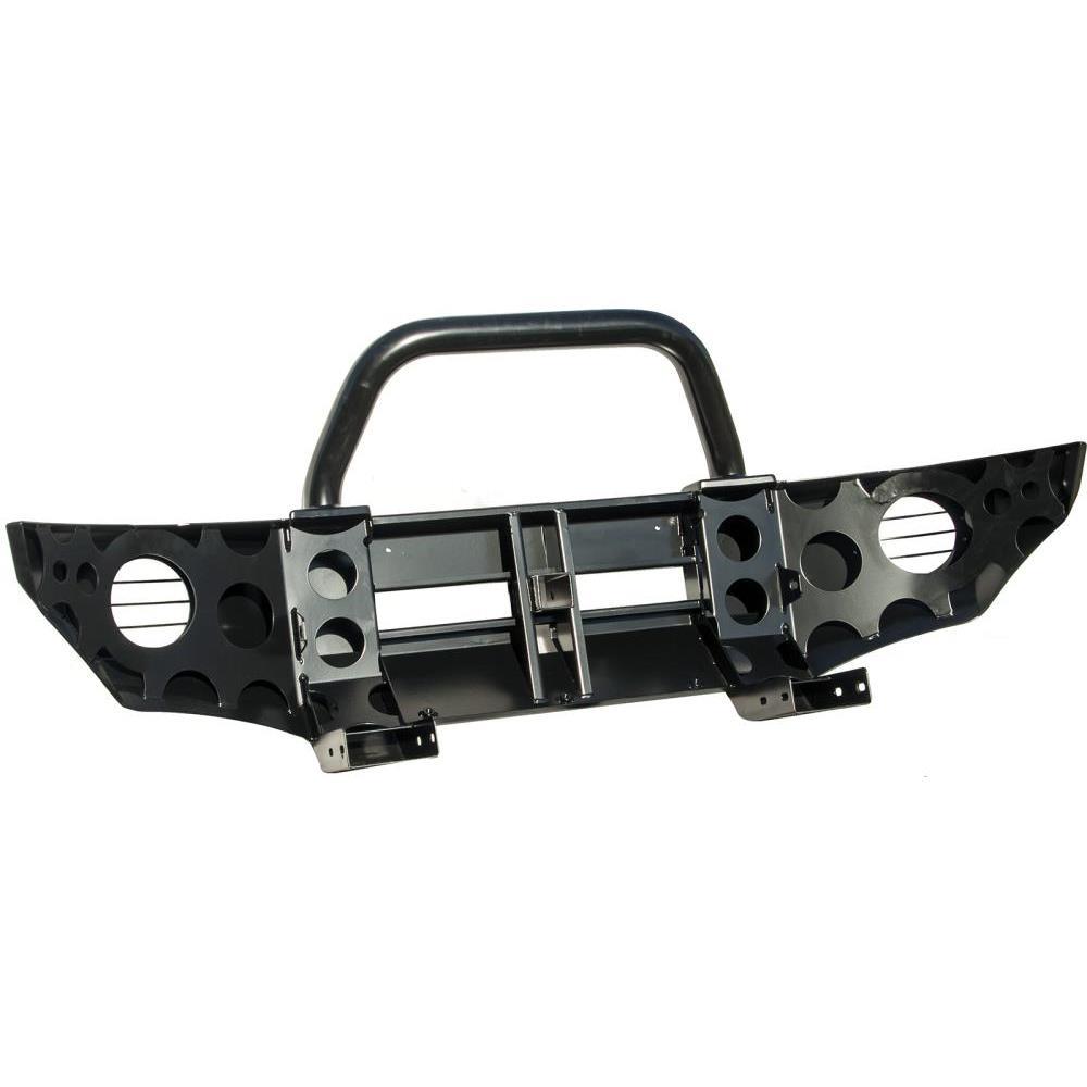 Накладка РИФ на передний бампер с квадратом под фаркоп и центральной трубой Mitsubishi L200 2005+