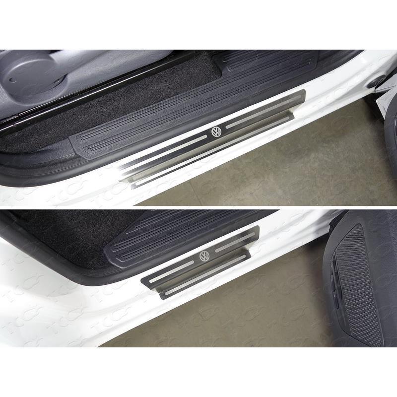 Накладки на пороги (лист шлифованный логотип Volkswagen)