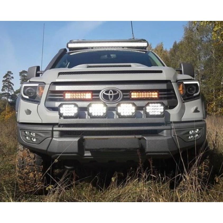 Передний композитный 6 мм. силовой бампер с доп.светом Тойота Тундра 2014г.+