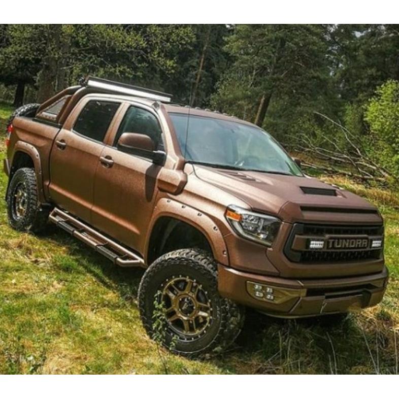 Передний композитный 6 мм. силовой бампер с доп.светом Тойота Тундра 2014г.+