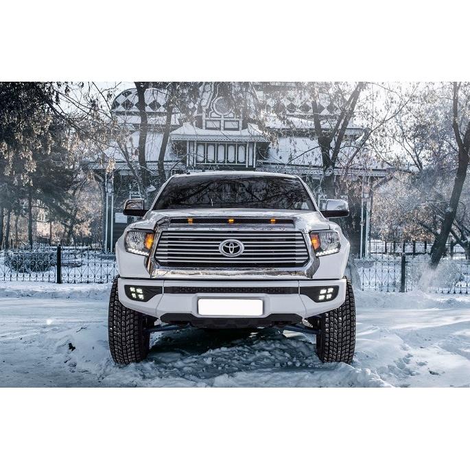 Передний композитный 6 мм. силовой бампер с доп.светом Тойота Тундра 2014г.+