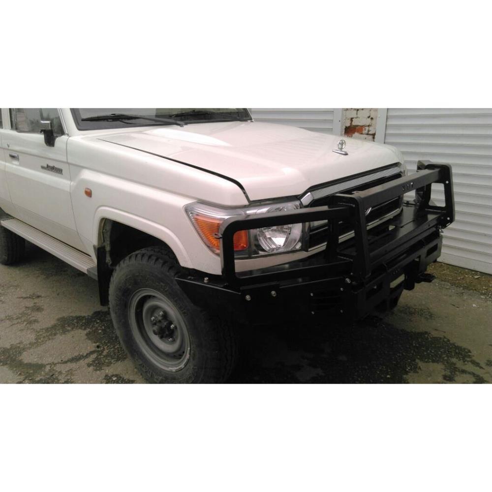 Передний силовой бампер с кенгурином алюминиевый - Toyota Land Cruiser 70 серия